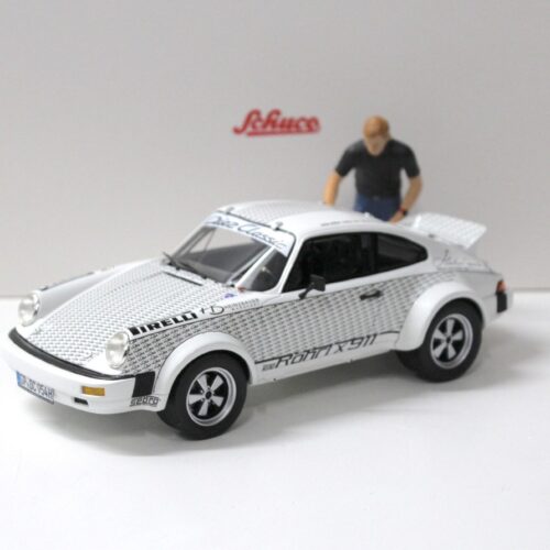 1:18 Schuco Porsche 911 Rallye x911 + Figur Walter Röhrl white/ black