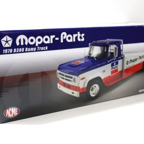 1:18 ACME 1970 Dogde D300 Ramp Truck *MOPAR-PARTS* blue/ white/ red