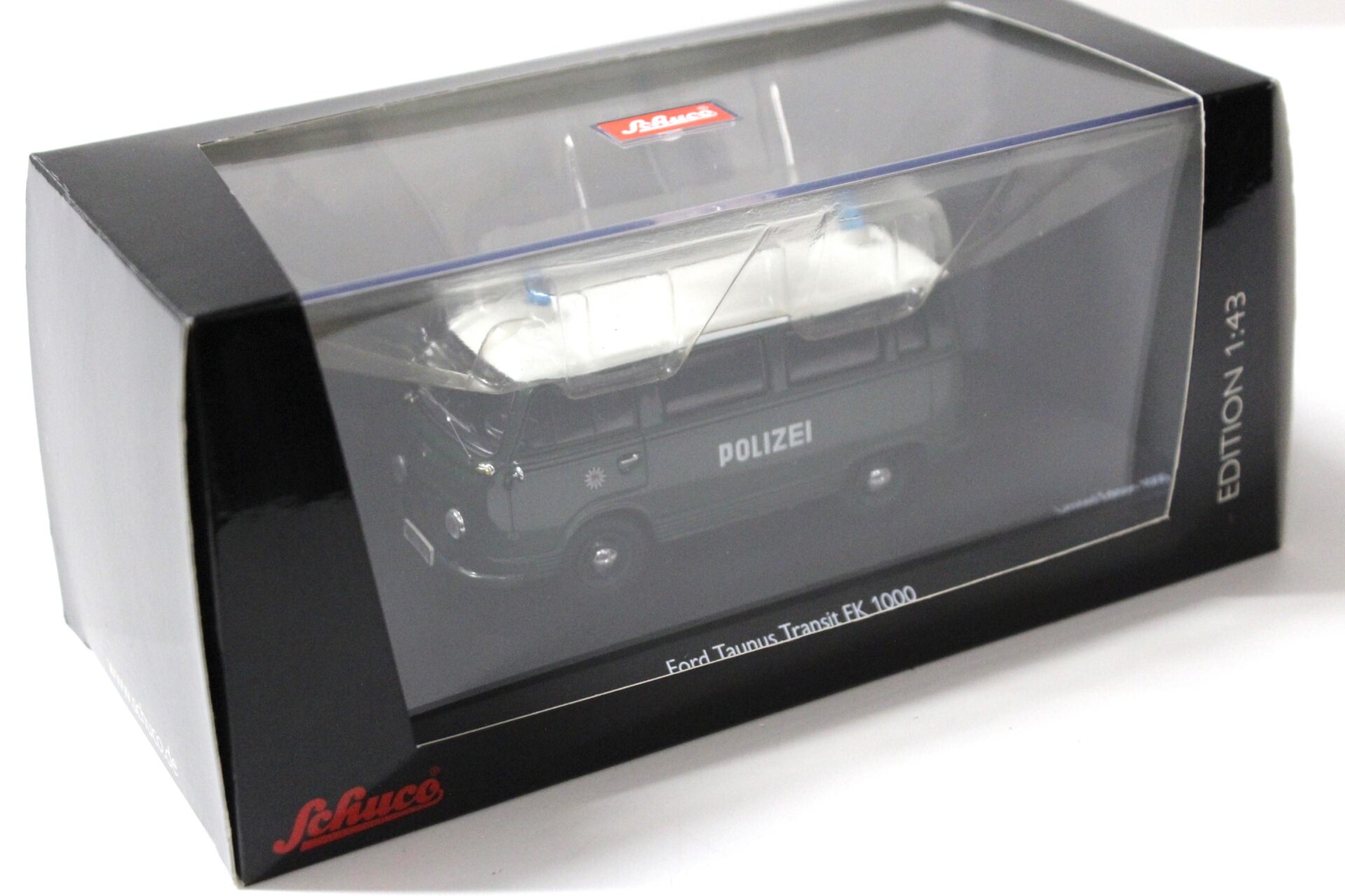 1:43 Schuco Ford Taunus Transit FK 1000 "Polizei Hamburg" dark green