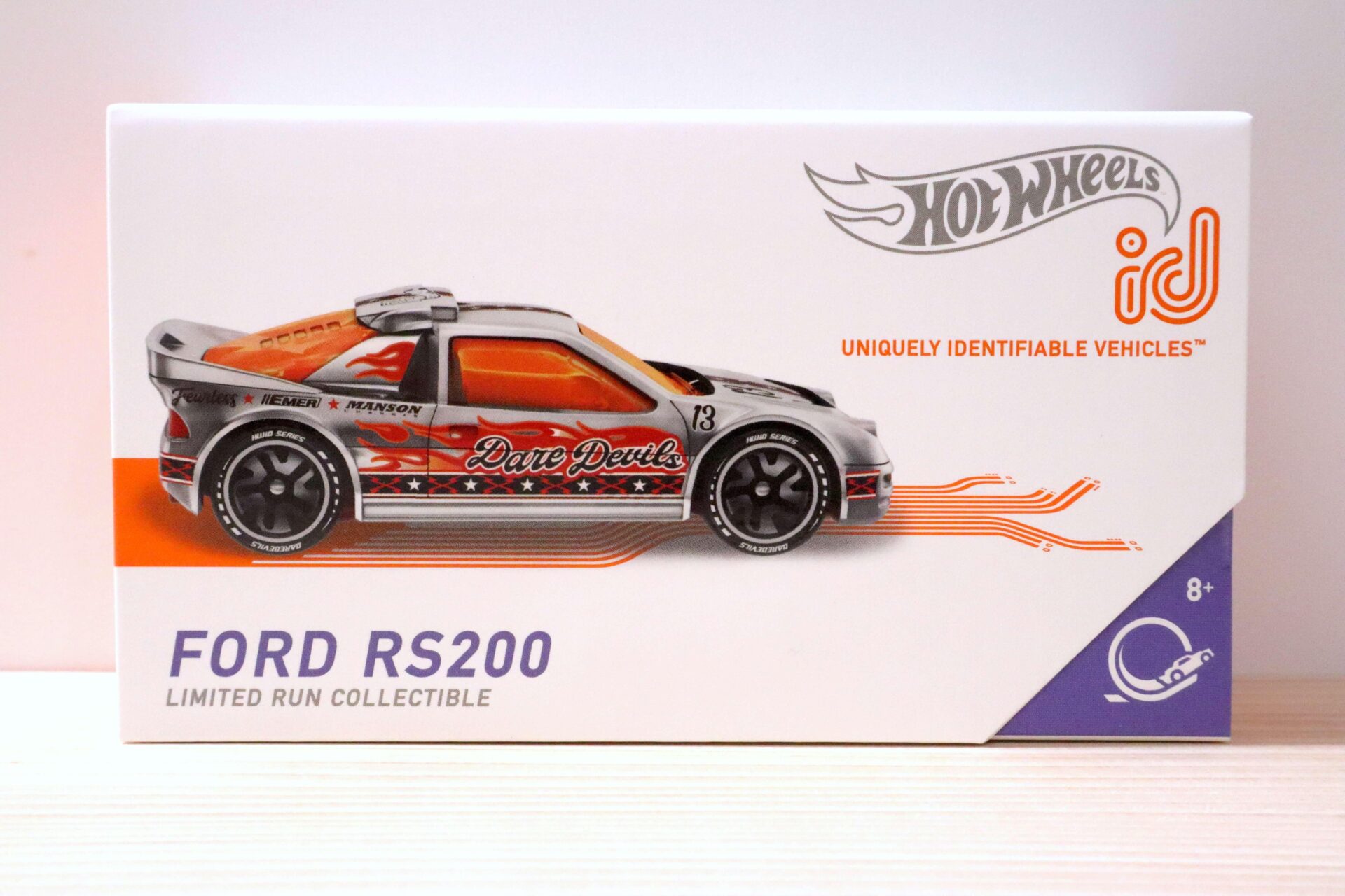 1:64 Hot Wheels ID Series 2021 Ford RS200 Dare Devils silver