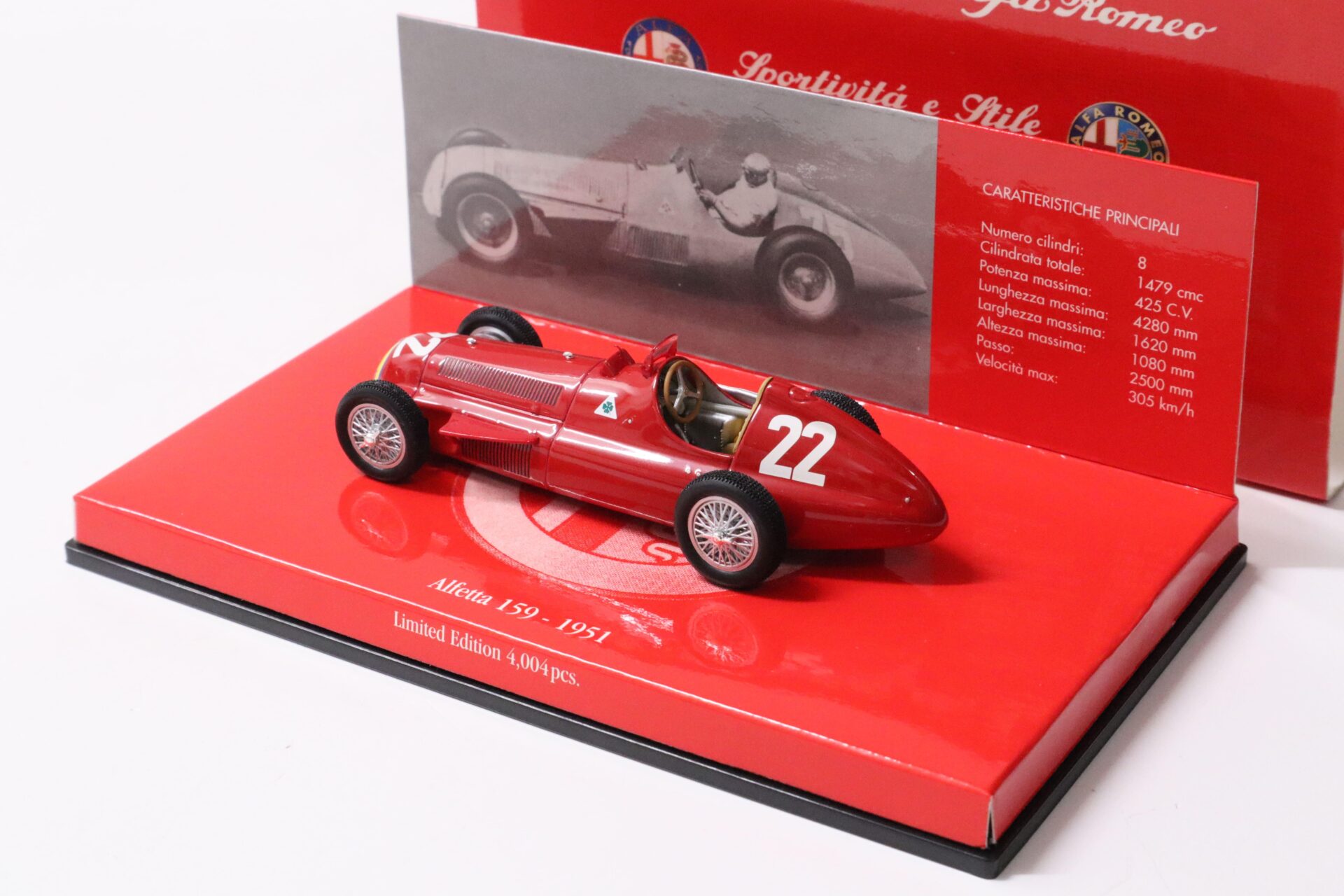 1:43 Minichamps Alfa Romeo Alfetta 159 GP Spain 1951 J.M. Fangio Winner #22