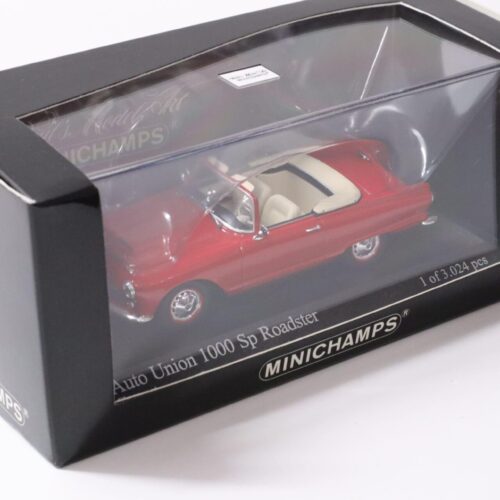 1:43 Minichamps Auto Union 1000 Sp Roadster 1958 Cherry red - Image 3