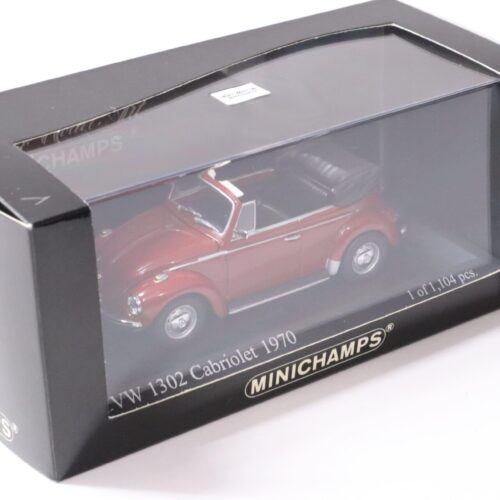 1:43 Minichamps VW Beetle 1302 Cabriolet 1970 Iberian red - Image 3