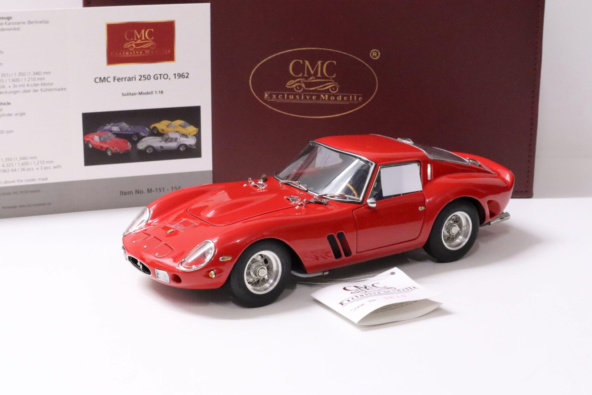 1:18 CMC Ferrari 250 GTO 1962 red M-154