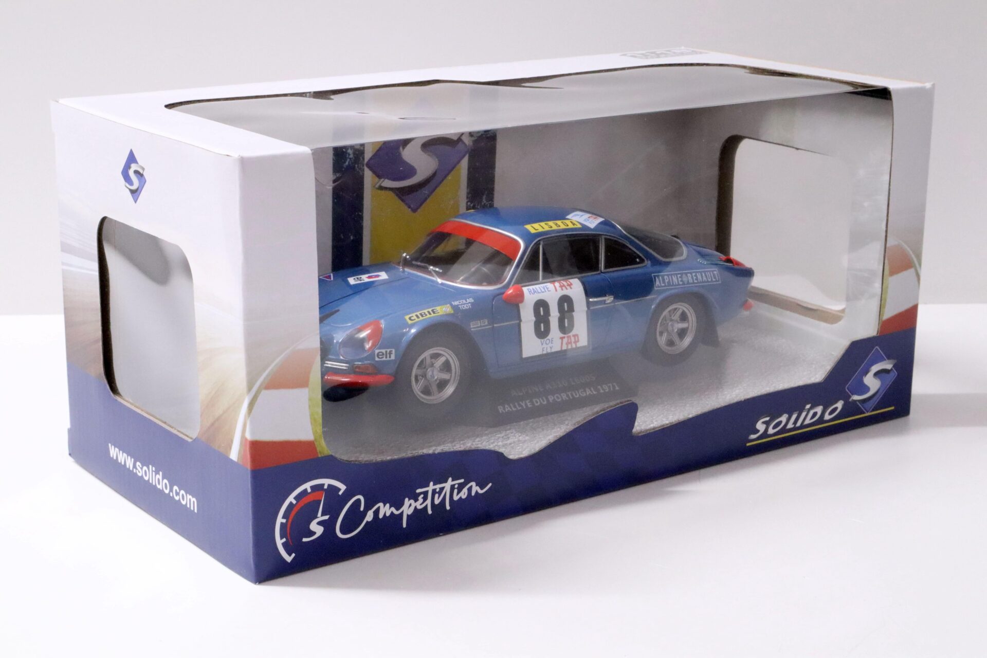 1:18 Solido Renault Alpine A110 1600S Rallye du Portugal 1971 Nicolas Todt #88