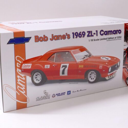 1:18 Classic Carlectables 1969 Chevrolet ZL-1 Camaro Bob Jane #7 orange