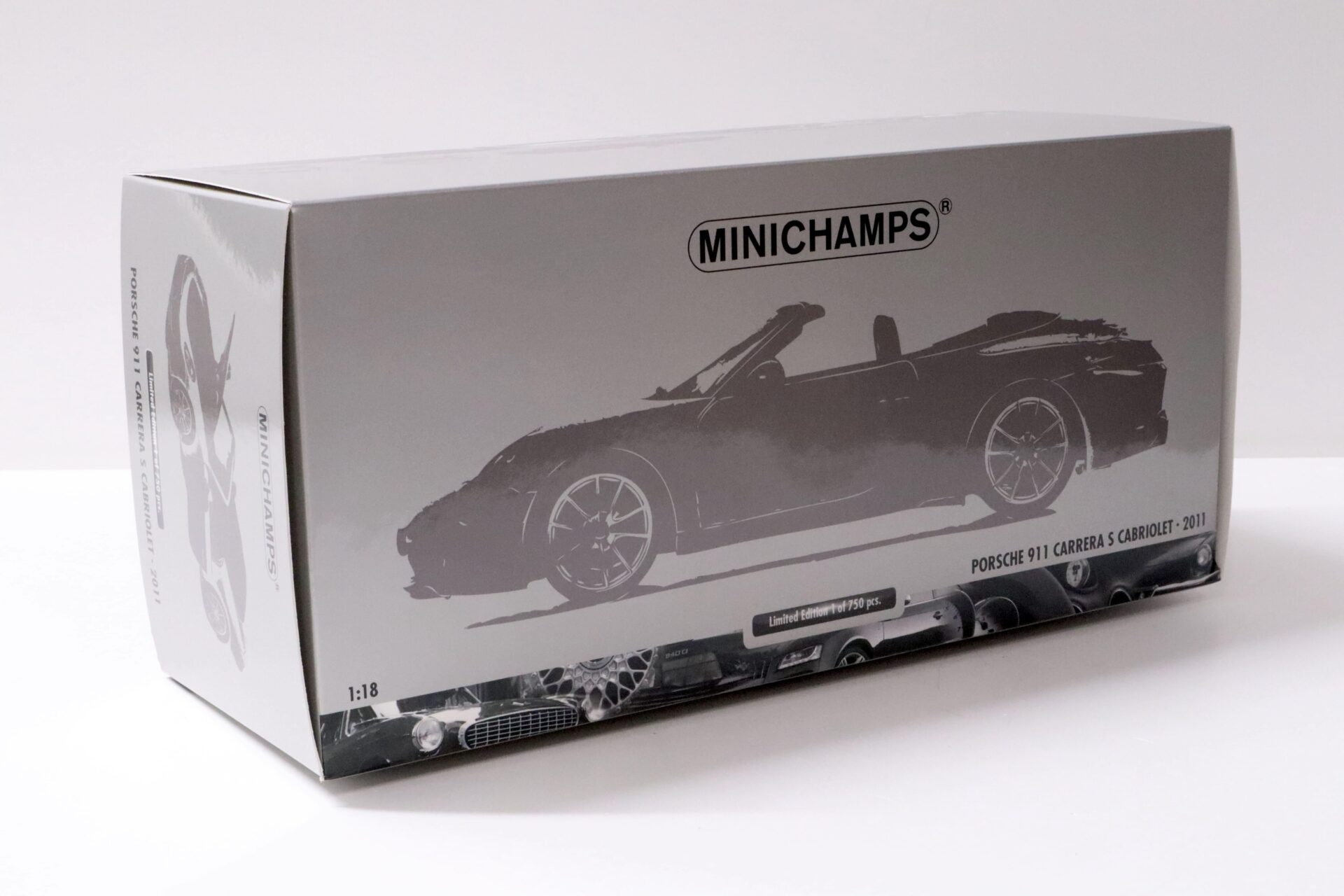 1:18 Minichamps Porsche 911 (991) Carrera S Cabriolet 2011 silver metallic