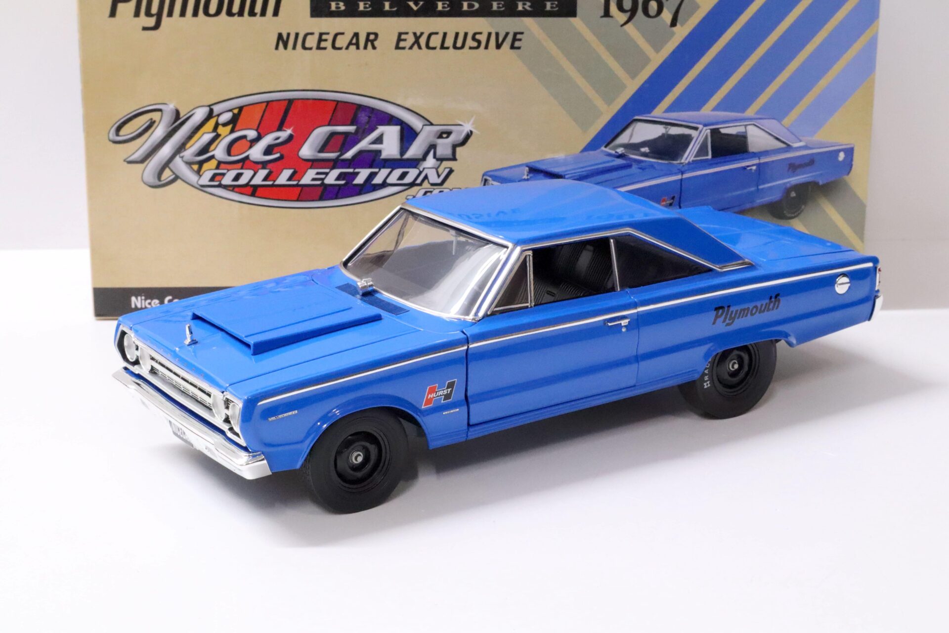 ID 58961 orig.jpg 1:18 ACME 1967 Plymouth Belvedere *HURST* blue NICE CAR Limited 120 pcs.