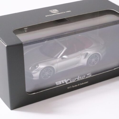 1:43 Minichamps Porsche 911 992 Turbo S Cabriolet silver DEALER VERSION