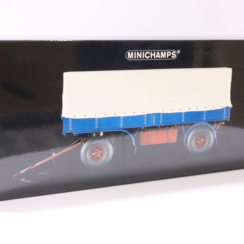 1:18 Minichamps 2-Axle/ 2-Achs LKW Anhänger Trailer with Canvas Pritsche/ Plane blue