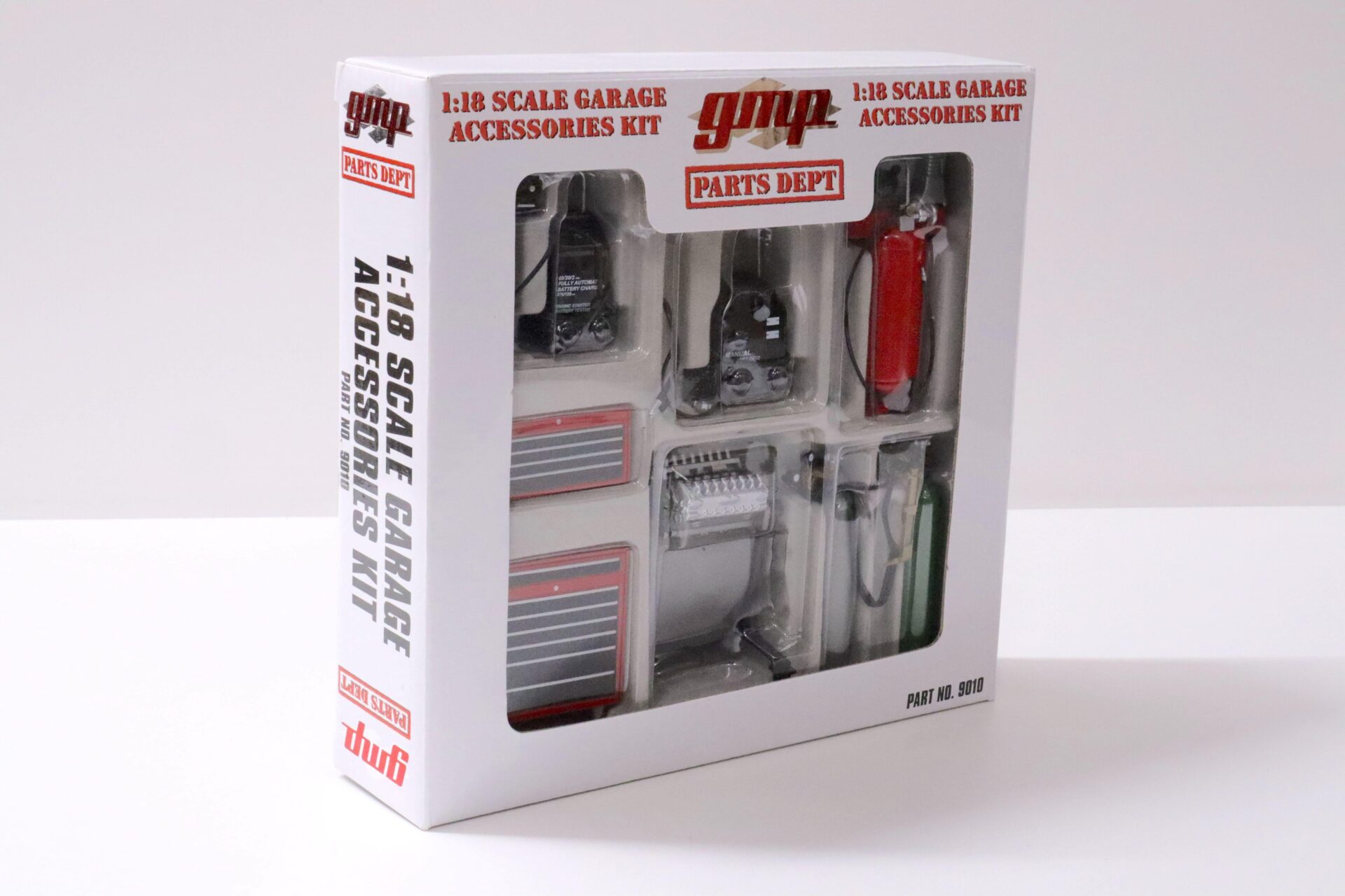 1:18 GMP Original Garage Accessories Kit #1 Parts Dept Diorama Zubehör Part No. 9010