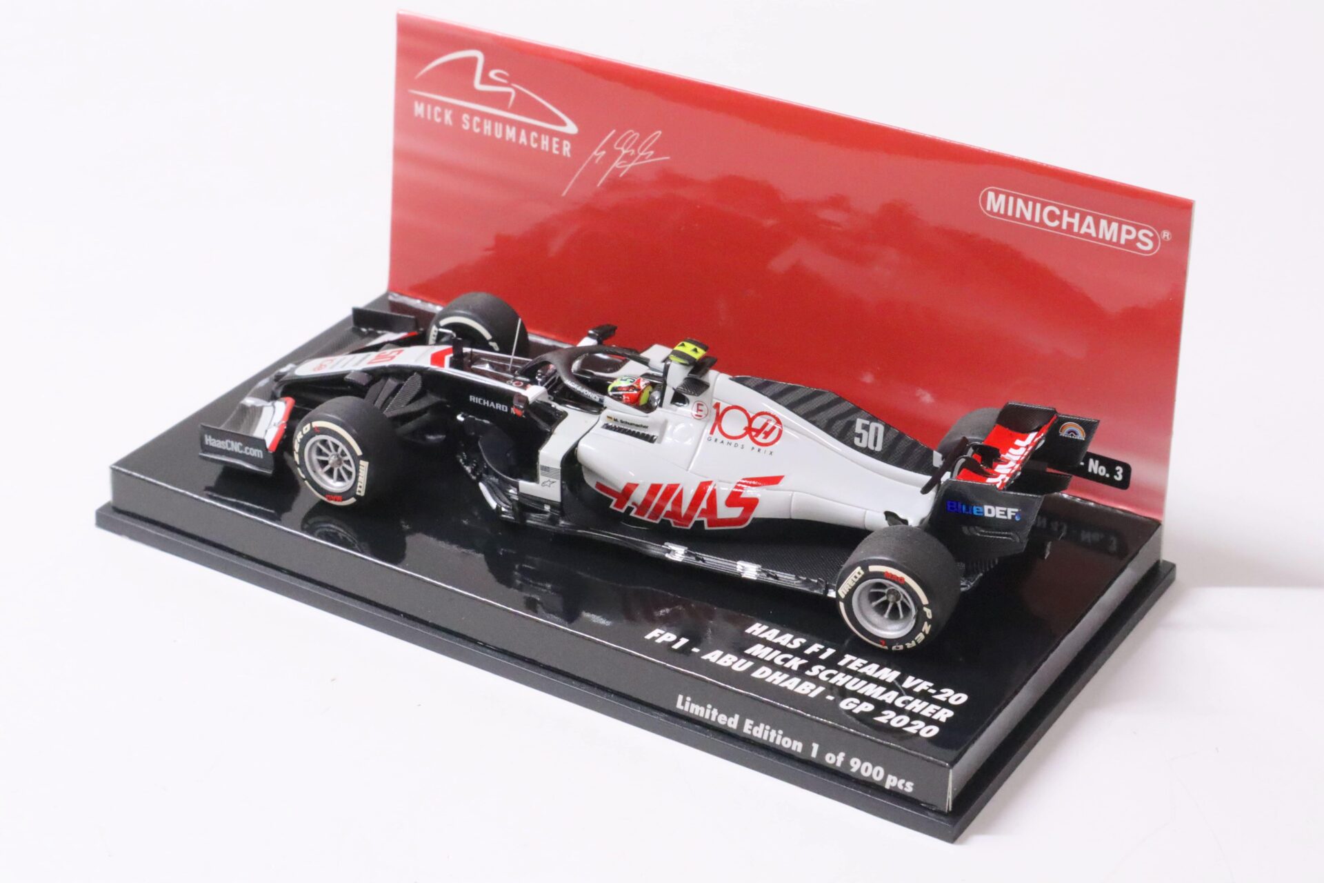 1:43 Minichamps HAAS F1 Team VF-20 M.Schumacher FP1 ABU Dhabi GP 2020