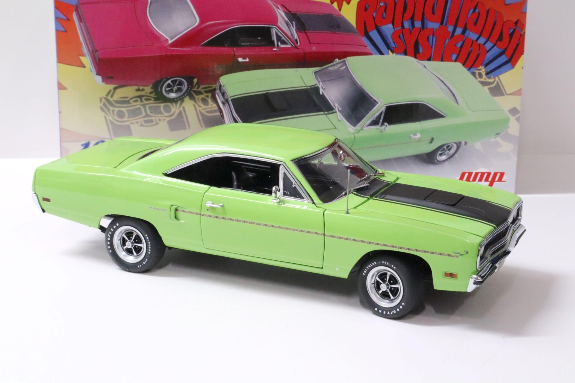 1:18 GMP 1970 Plymouth Road Runner "The Rapid Transit System" green