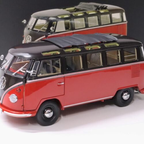 1:18 Schuco VW T1 Samba Bus black/ red