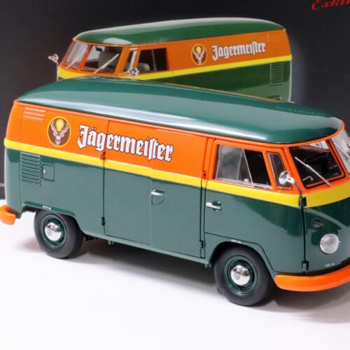 1:18 Schuco VW T1 Transporter Kasten Jägermeister green/ orange