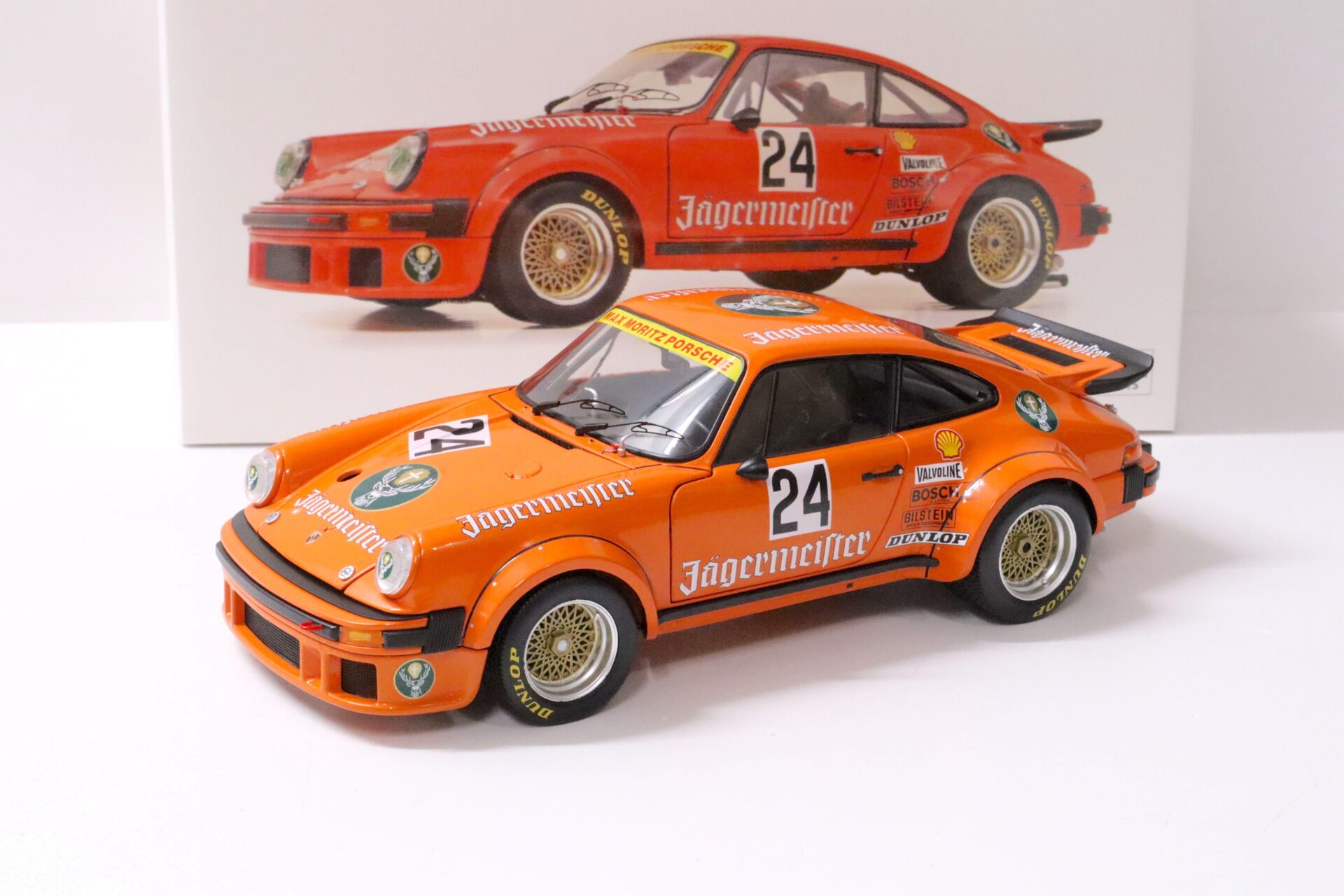 1:18 Schuco Porsche 934 RSR Jägermeister Max Moritz #24 orange