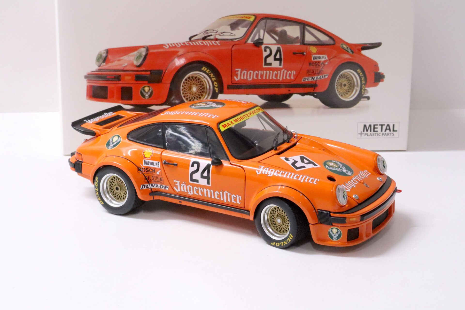 1:18 Schuco Porsche 934 RSR Jägermeister Max Moritz #24 orange