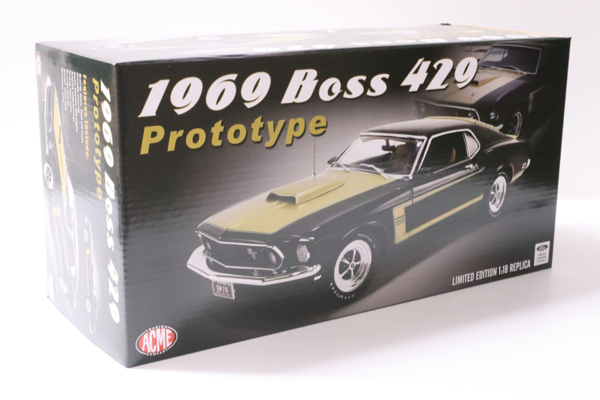 1:18 ACME 1969 Ford Mustang Boss 429 Prototype Coupe black/ gold