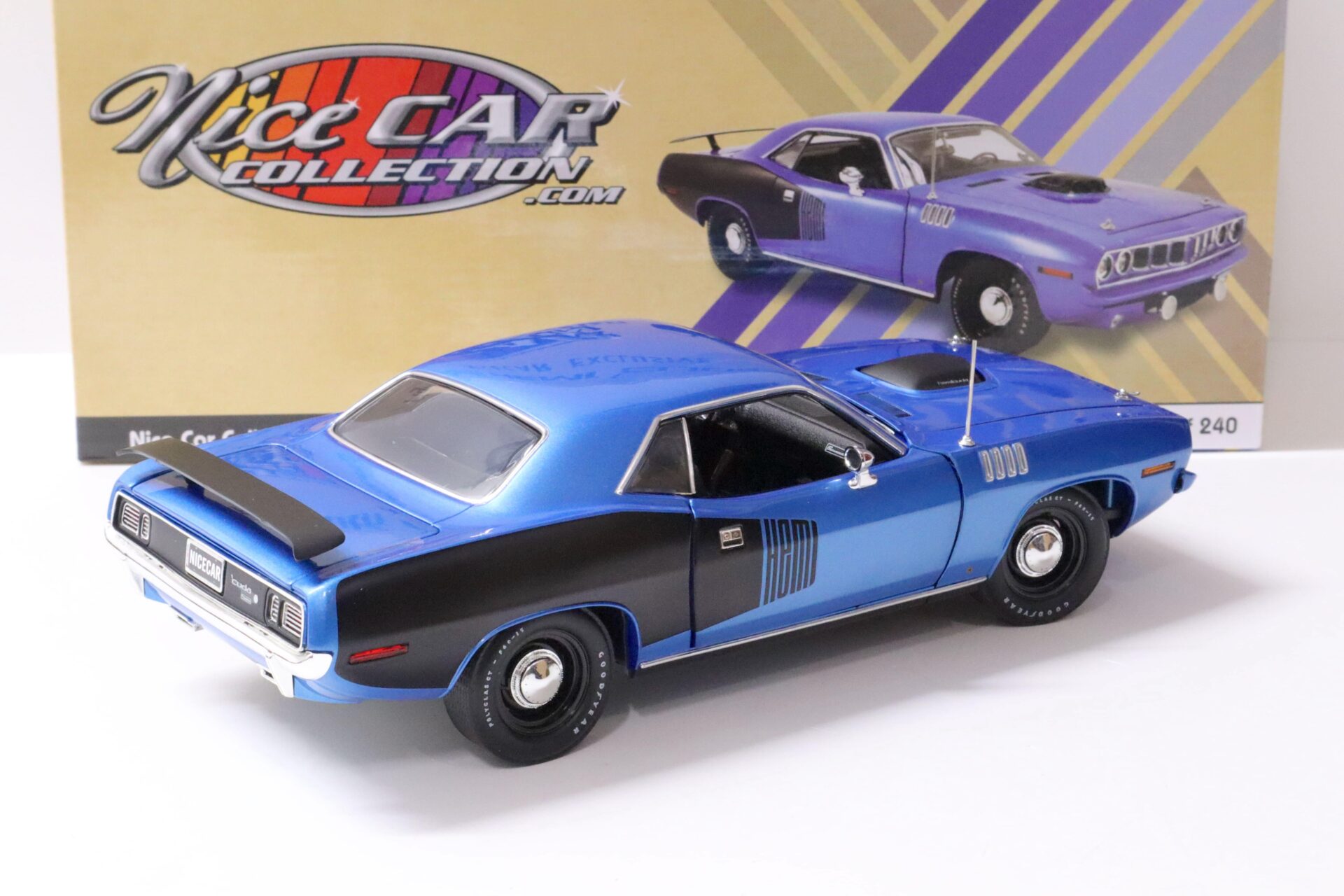 1:18 ACME 1971 Plymouth Hemi Cuda Barracuda NICECAR Exclusive B5 blue/ black