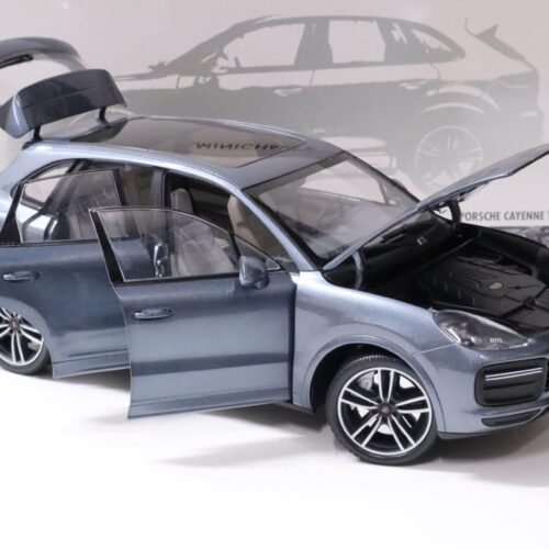 1:18 Minichamps Porsche Cayenne Turbo S blue metallic 2017 - FULL OPENINGS