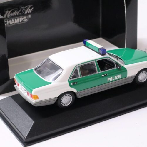 1:43 Minichamps Mercedes 420 SEL Limousine Polizei Saarbrücken 1991 green/ white