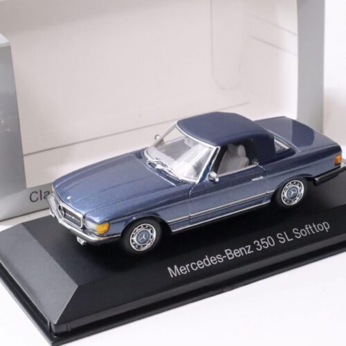 1:43 Minichamps Mercedes 350 SL Softtop R107 dark blue DEALER VERSION