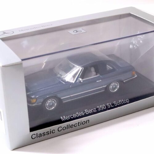 1:43 Minichamps Mercedes 350 SL Softtop R107 dark blue DEALER VERSION