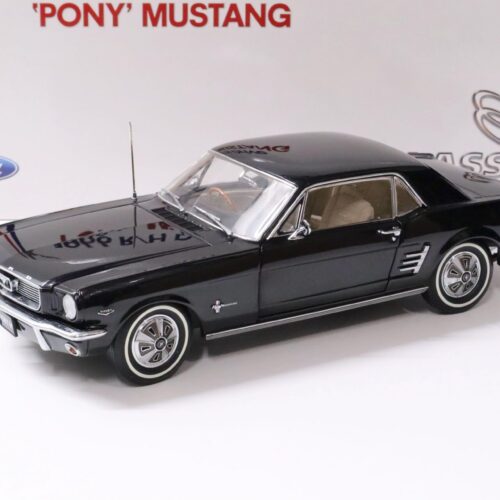 1:18 Classic Carlectables 1966 Ford Mustang Pony RHD Coupe Raven black