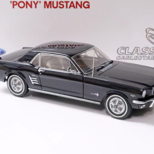 1:18 Classic Carlectables 1966 Ford Mustang Pony RHD Coupe Raven black