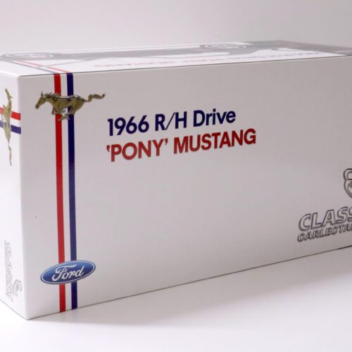 1:18 Classic Carlectables 1966 Ford Mustang Pony RHD Coupe Raven black