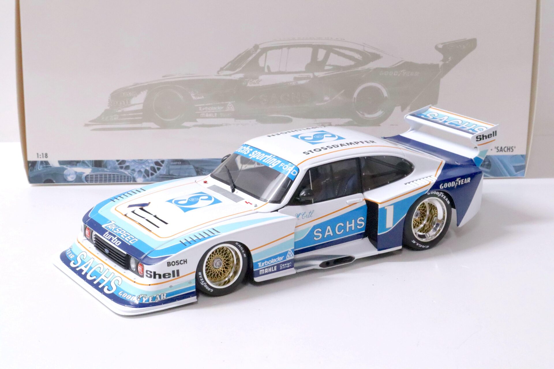 1:18 Minichamps Ford Capri Turbo Gr.5 "SACHS" #1 Harald Ertl DRM 1979