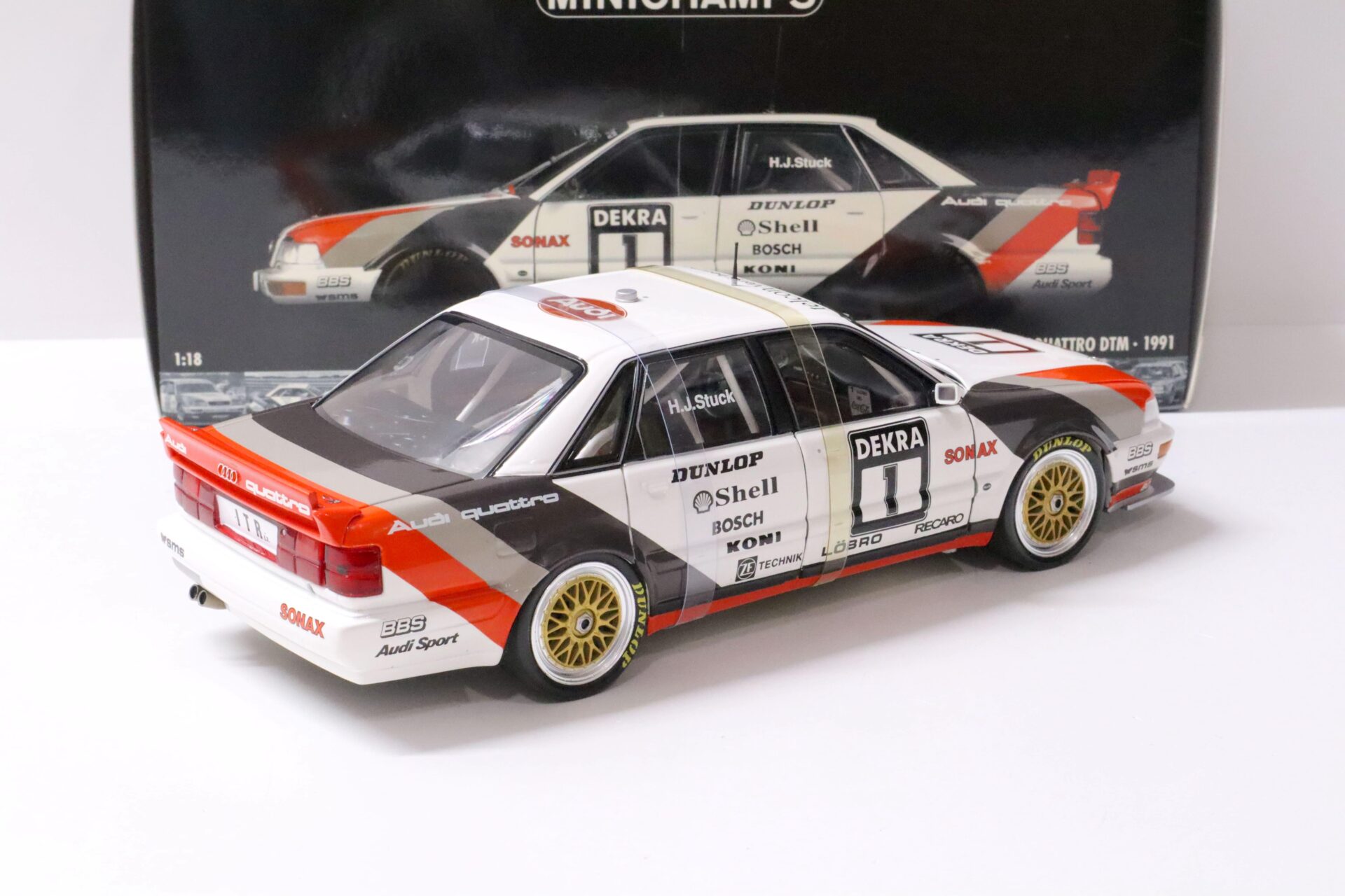 1:18 Minichamps Audi V8 Quattro DTM 1991 Team SMS #1 Hans-Joachim Stuck