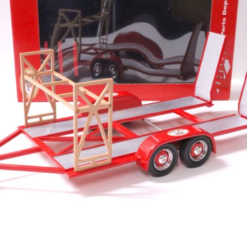 1:18 GMP Tandem Car Trailer Anhänger Busted Knuckle Garage red Diorama Zubehör