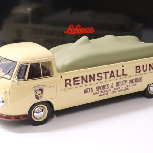 1:18 Schuco VW T1 Renntransporter "Bunker" Porsche beige