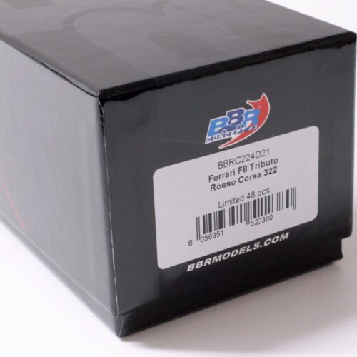 1:43 BBR Ferrari F8 Tributo Coupe Rosso Corsa 322/ silver wheels - Limited 48 pcs.