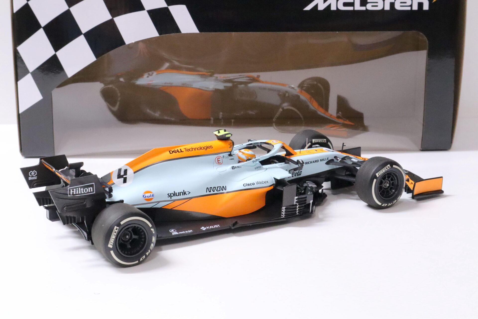1:18 Minichamps McLAREN F1 Team MCL35M Lando Norris Monaco GP 2021