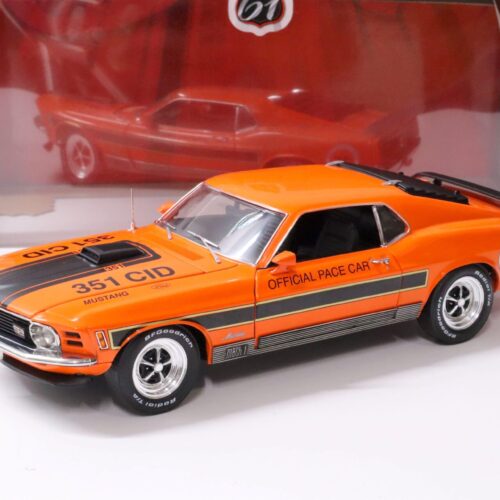 1:18 Highway61 Ford Mustang Mach 1 Coupe 1970 orange Pace Car Texas Speedway