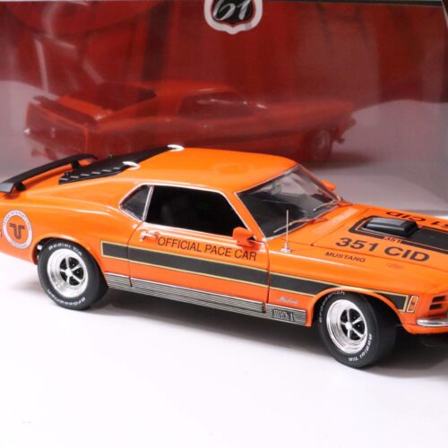 1:18 Highway61 Ford Mustang Mach 1 Coupe 1970 orange Pace Car Texas Speedway