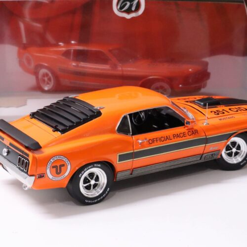 1:18 Highway61 Ford Mustang Mach 1 Coupe 1970 orange Pace Car Texas Speedway