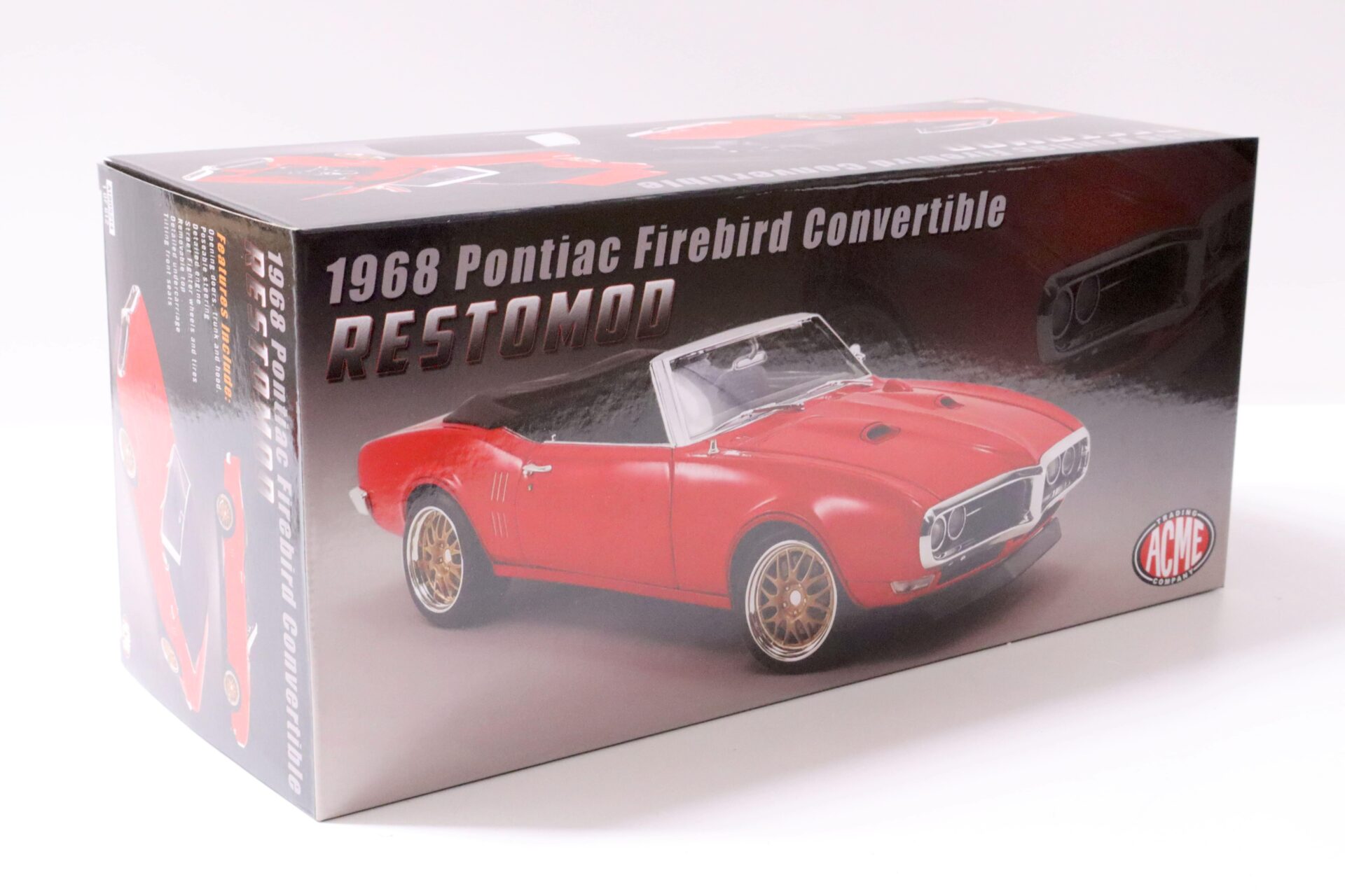 1:18 ACME 1968 Pontiac Firebird Convertible Restomod with Softtop candy red