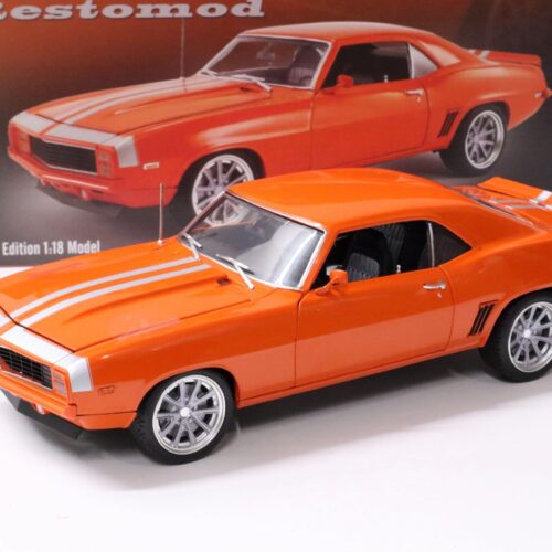 1:18 ACME 1969 Chevrolet Camaro Restomod Coupe hugger orange/ silver stripes