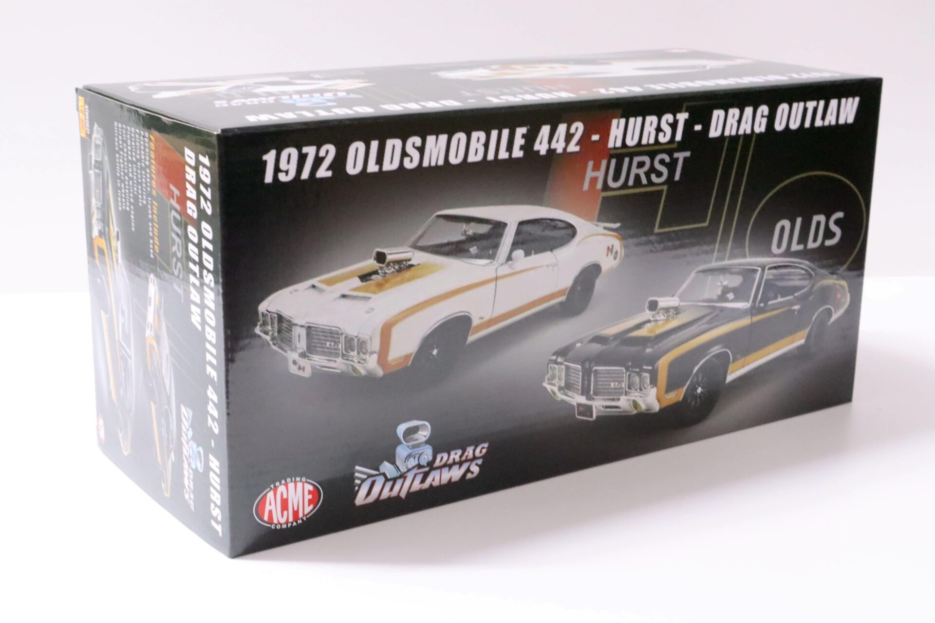 1:18 ACME 1972 Oldsmobile 442 Coupe HURST Drag Outlaw black/ gold