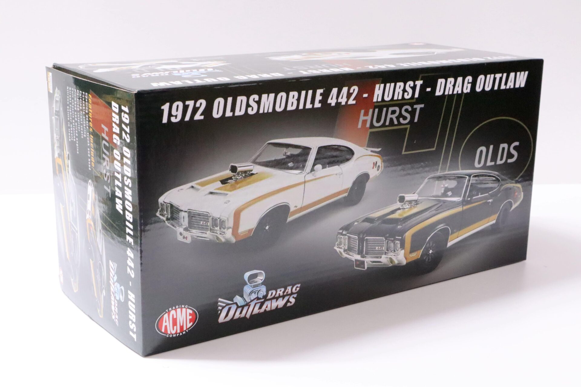 1:18 ACME 1972 Oldsmobile 442 Coupe HURST Drag Outlaw white/ gold