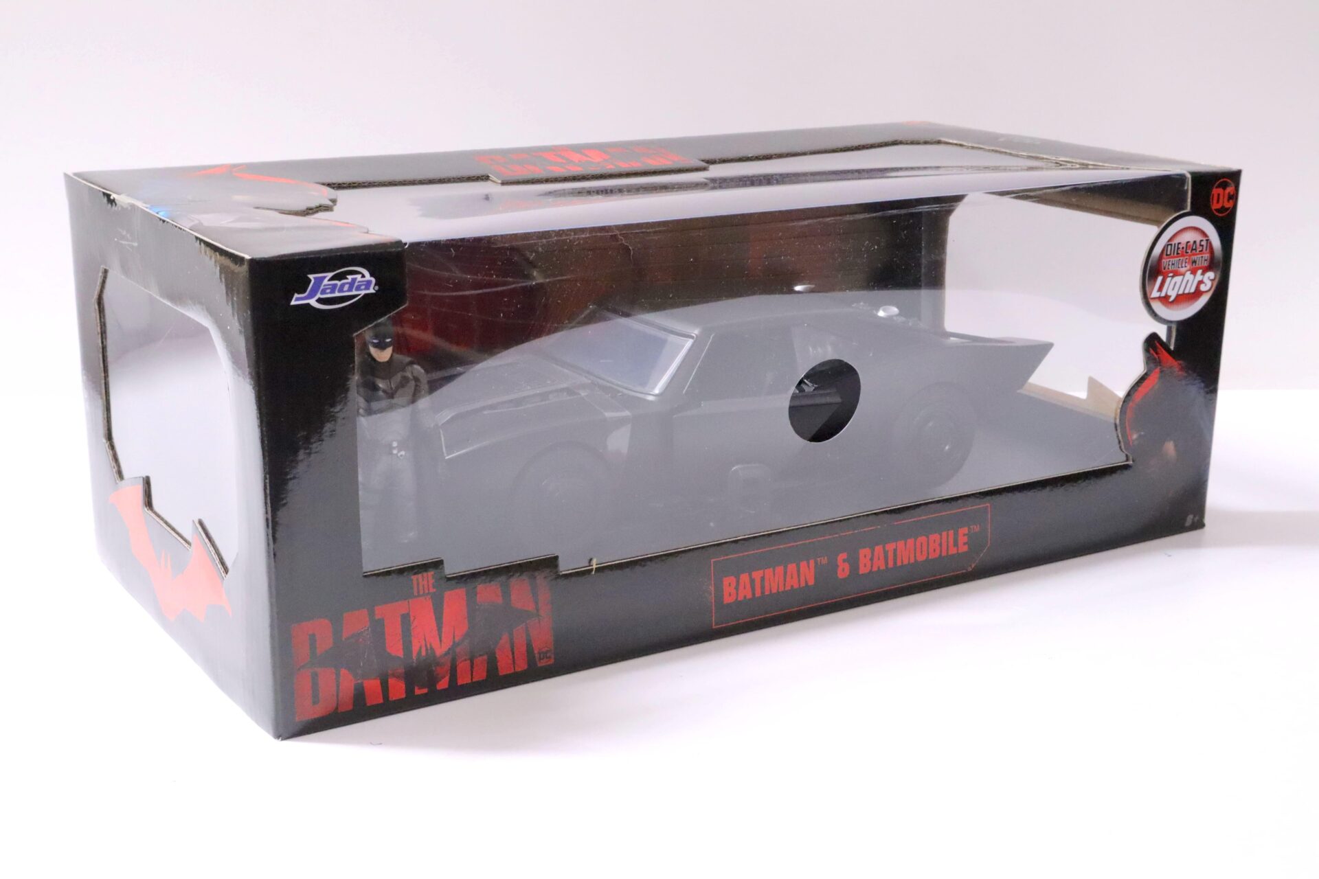 1:18 Jada Toys 2022 Batmobile Batman with Figure matt black + Lights