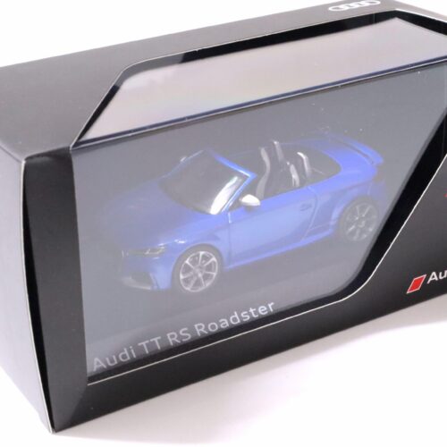 1:43 iScale Audi TT RS Roadster Ara Blue metallic DEALER VERSION - Image 3