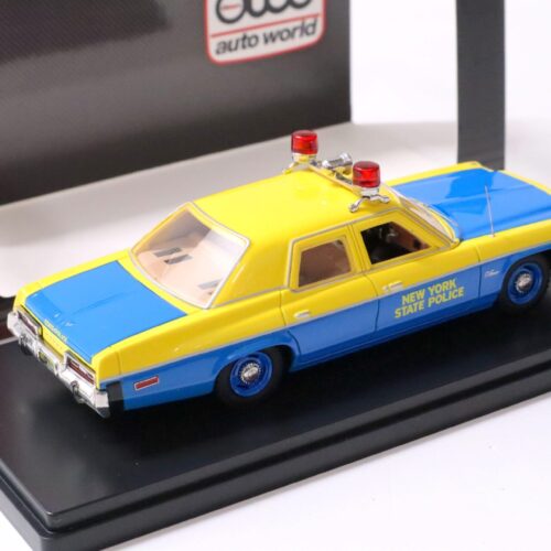 1:43 Auto World 1974 Dodge Monaco New York State Police blue/ yellow