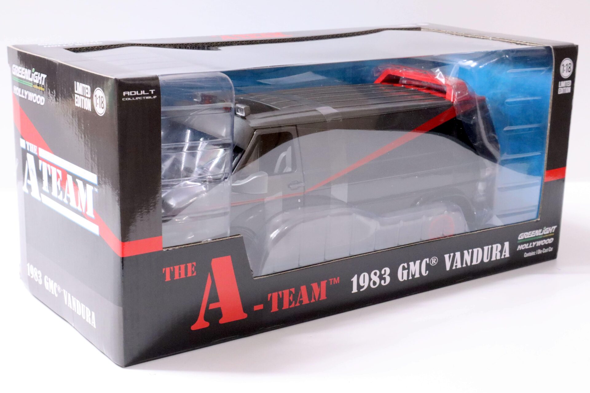 1:18 Greenlight 1983 GMC Vandura *THE A-TEAM* Van Bus black/ grey/ red