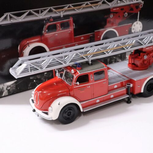 1:43 Minichamps Magirus S 6500 Aerial Ladder Drehleiter Feuerwehr 1955 red/ white