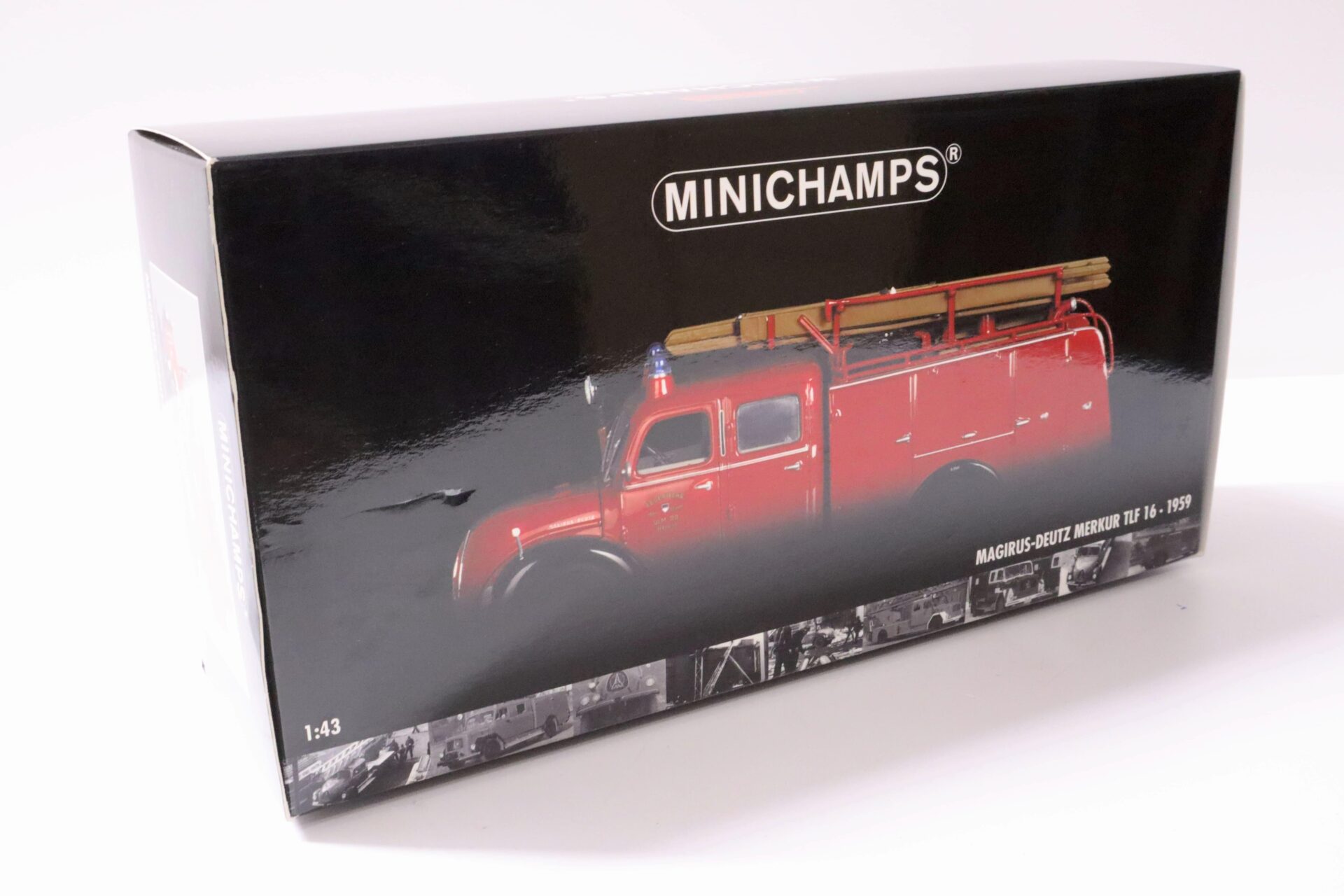1:43 Minichamps Magirus-Deutz Merkur TLF 16 Feuerwehr Ulm 1959 red