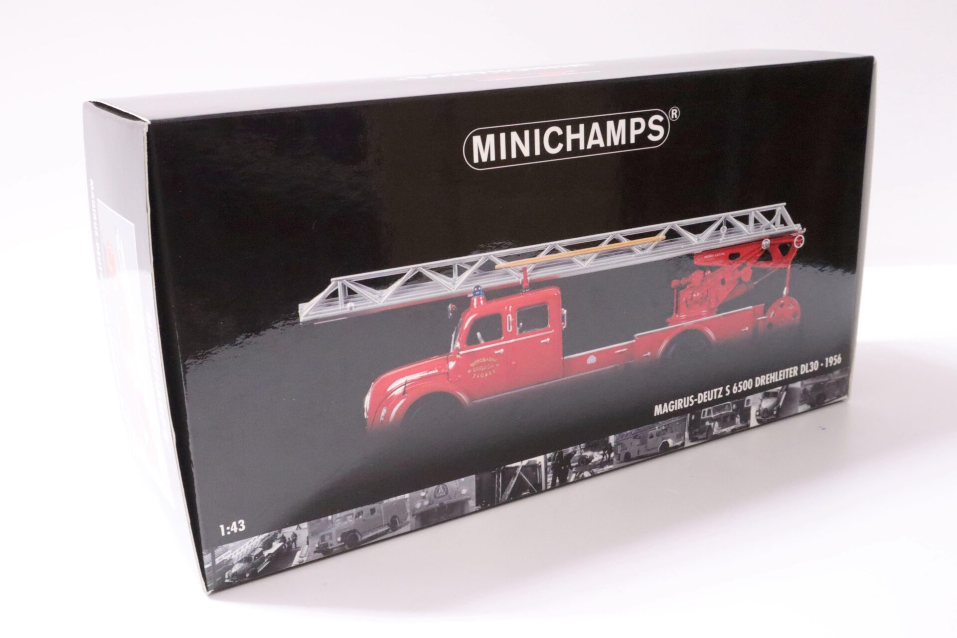 1:43 Minichamps Magirus- Deutz S 6500 Drehleiter DL30 Feuerwehr Zagreb 1956